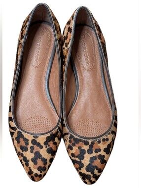 CC Corso Como Leopard Print Genuine Calf Hair Ballet Flats size 7M pointed toe